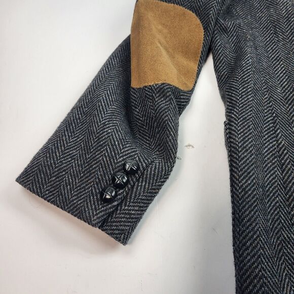 E Joven by FARAH Men's Wool TWEED blazer SUEDE Elbow Size 42L - Picture 14 of 16